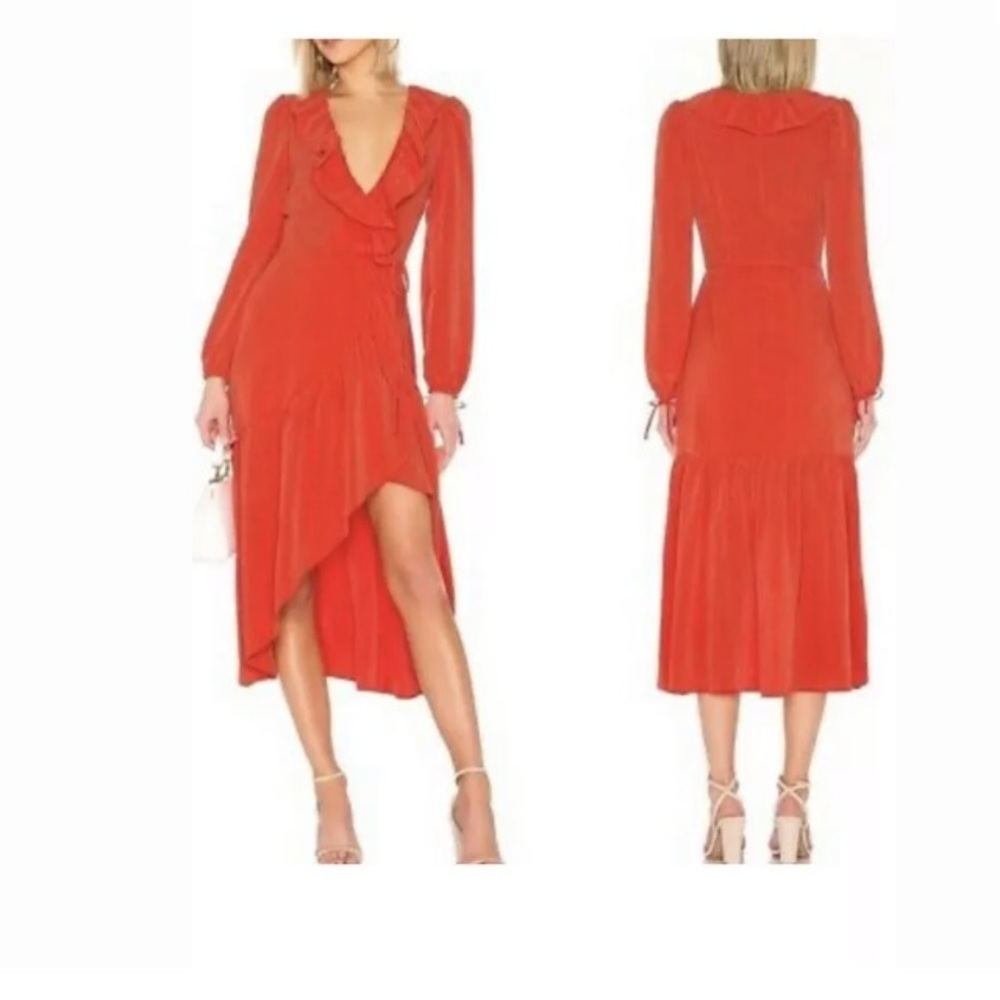 - NWT tularosa revolve wrap style midi Stevie dress XS wedding guest flirty sexy